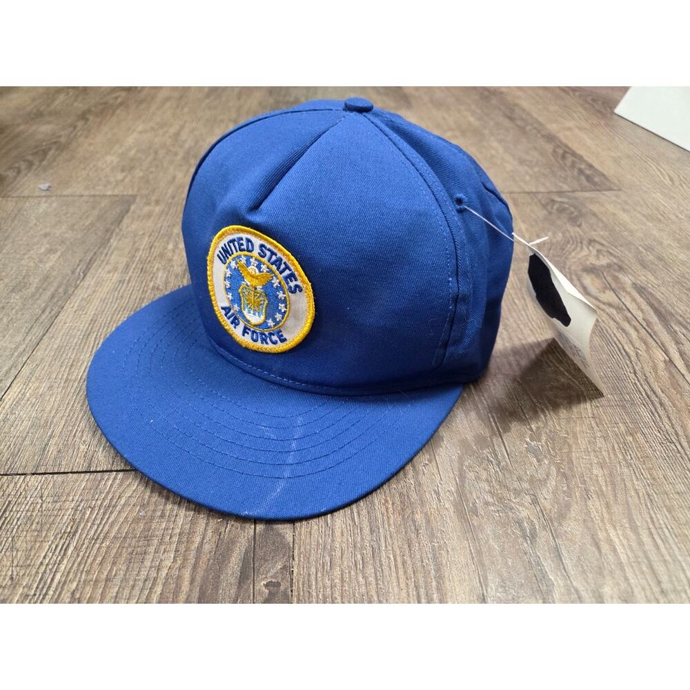 Vintage NWT United States Air Force Foam Trucker Snapback Hat Royal Blue OSFA